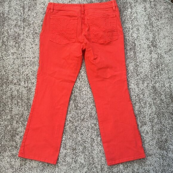 Tory Burch Red Cropped Jean 30 - Picture 5 of 8